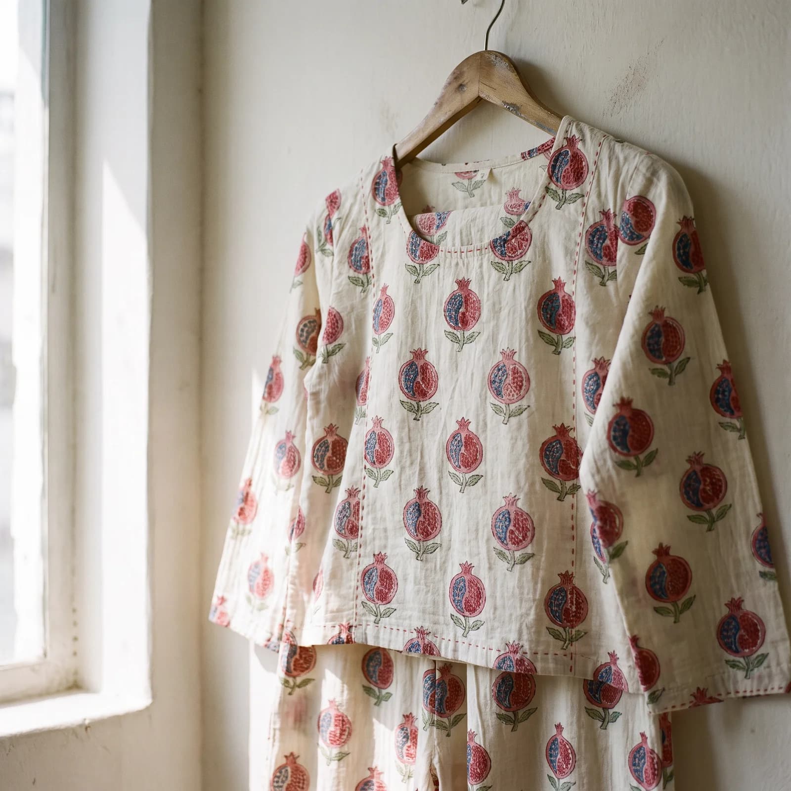 Block Print Kurta Set (Stitched) — Anar Ivory
