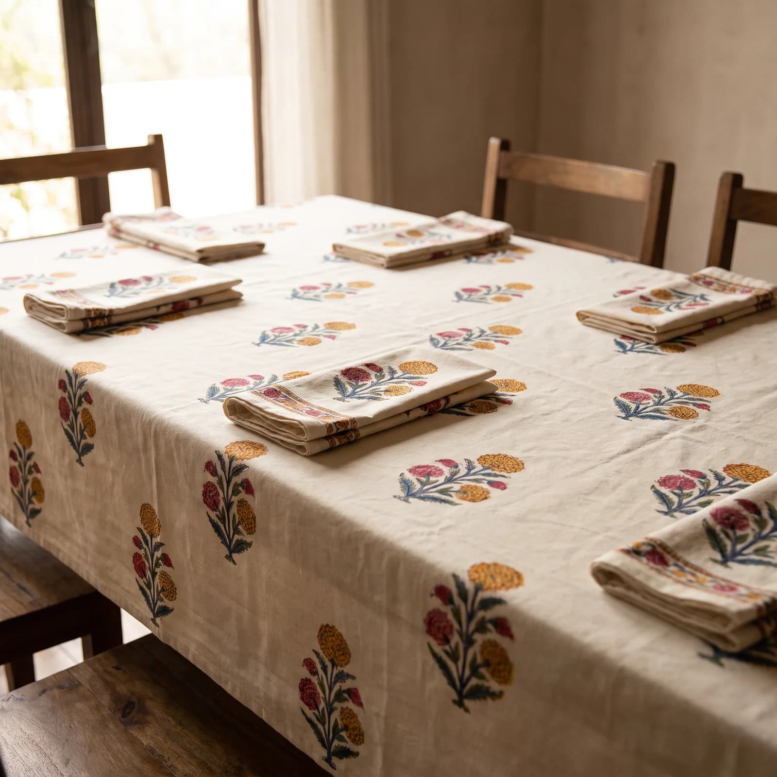 Tablecloth Set 6-Seater + 6 Napkins — Marigold